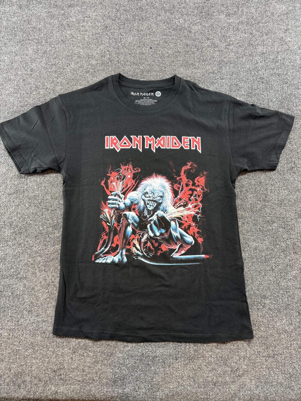Iron Maiden Shirt Mens Medium Black Eddie Graphic Band Tee Tagless Cotton